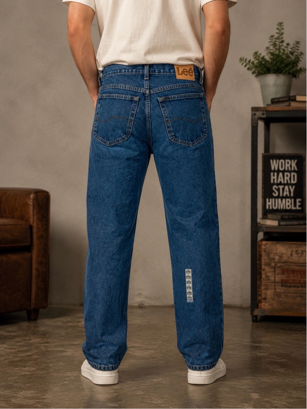 Vintage Lee Regular Fit Jeans 34x32 USA Made Dark Wash Denim